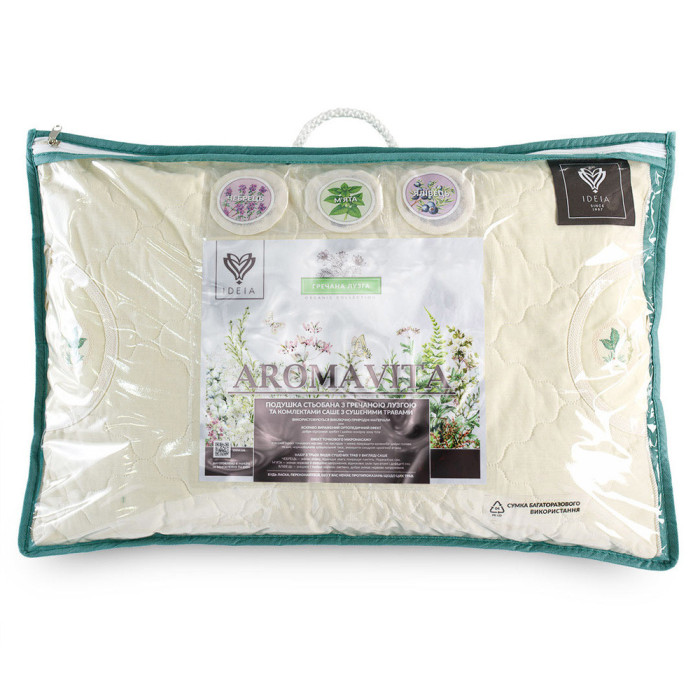 Подушка ортопедична 50*70 Aromavita з гречаною лузгою IDEIA