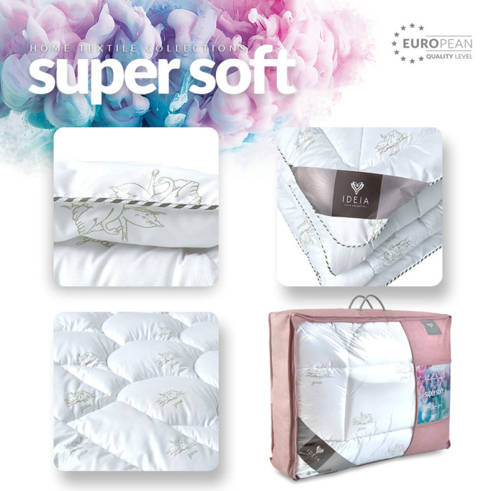 Ковдра Super Soft Classic 200х220 см аналог лебединого пуху всесезонна 