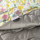 Покривало стьобане 180*210 двостороннє Стиль Cube сірий/квіти