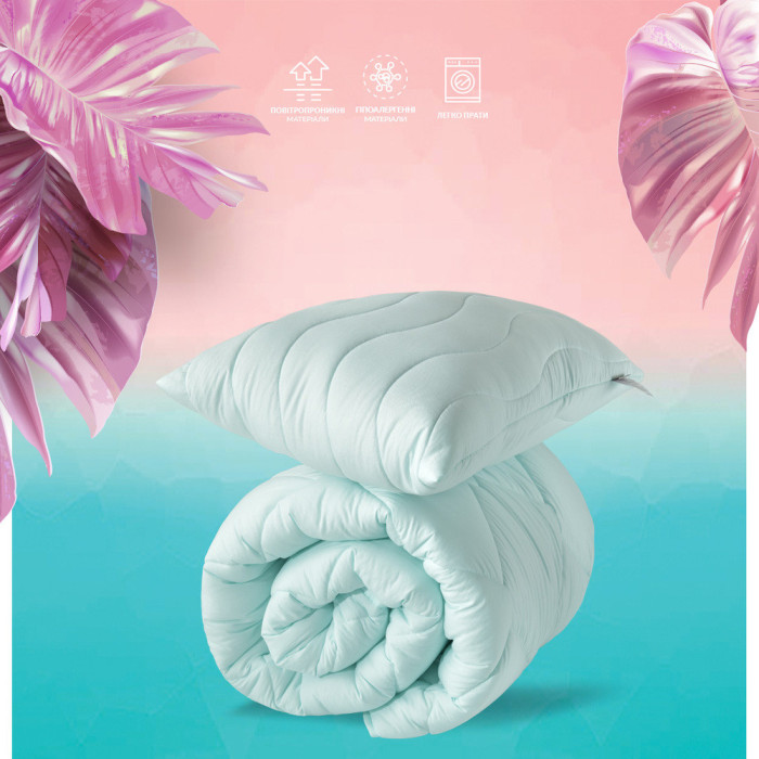 Набір Tropical ковдра 140х210 см + подушка 50х70 см м'ята