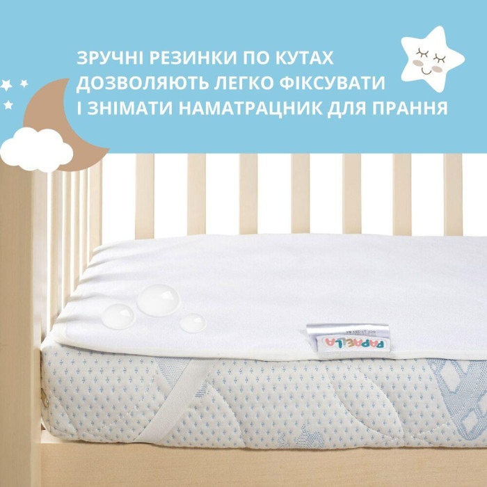 Наматрацник  60х120 см 2 шт водовідштовхувальний дитячий у ліжечко з гумками по кутам