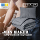 Набір полуторний ManMaker IDEIA ковдра 140х210 та подушка 50х70 сірий антиалергійний, штучний пух + маска для сну